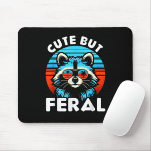 Farbenfrohe Racoon mit Sonnenbrille Racoon Mousepad