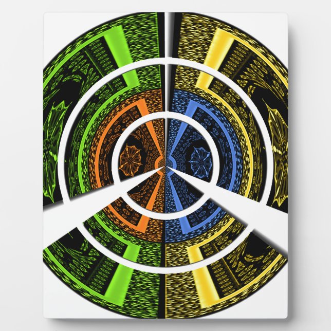 Farbenfrohe Radialkunst Print Fotoplatte (Vorderseite)