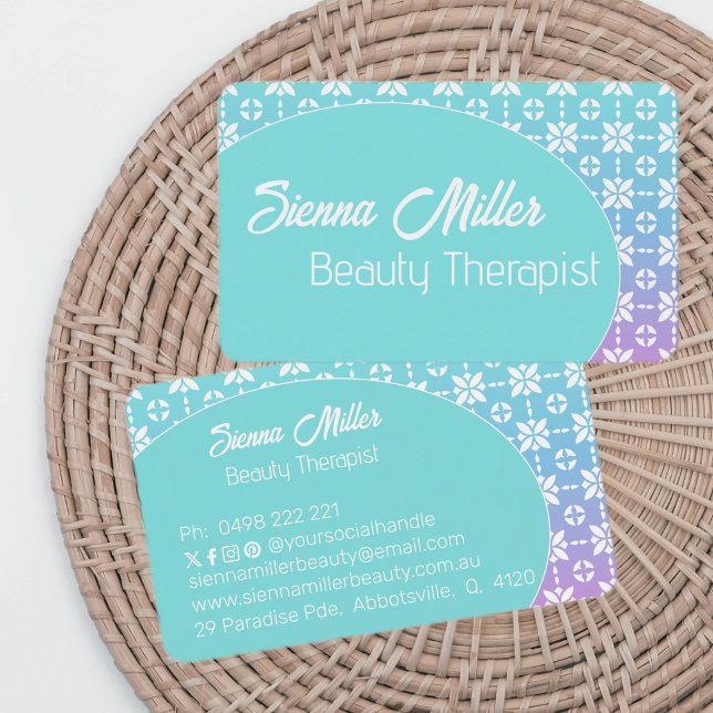 Farbenfrohe Rainbow-Blume Muster Personalisiert Visitenkarte (Von Creator hochgeladen)