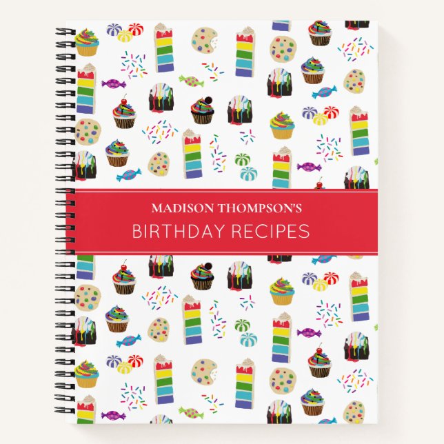 Farbenfrohe Rainbow Cake Desserts Rezept Kochbuch Notizbuch (Vorderseite)