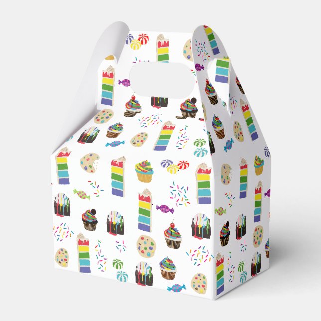 Farbenfrohe Rainbow Cake Desserts & Sprinkles Must Geschenkschachtel (Vorderseite)