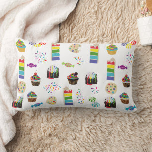 Farbenfrohe Rainbow Cake Desserts & Sprinkles Must Lendenkissen