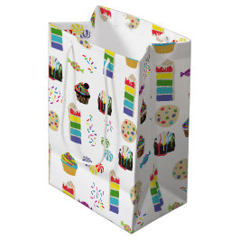 Farbenfrohe Rainbow Cake Desserts & Sprinkles Must Mittlere Geschenktüte