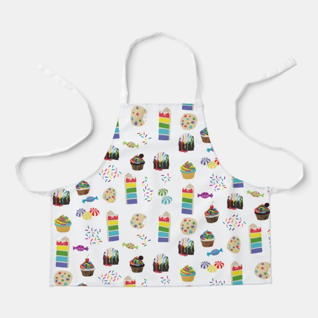 Farbenfrohe Rainbow Cake Desserts & Sprinkles Must Schürze (Vorderseite)