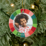 Farbenfrohe Rainbow Color Wheels Kinder Foto Weihn Keramik Ornament<br><div class="desc">Dieses Foto Weihnachtsschmuck wird in diesem Jahr Ihren Baum aufheitern! Die farbenfrohe,  handbemalte Farbpalette ist in Retrofarben Rot,  Orange,  Rosa,  Rosa,  aquamarin,  Grün und Kalkgrün gehalten. Es ist einfach zu personalisieren und enthält sowohl vorne als auch hinten eine Fotovorlage. Ideal für Kinder!</div>