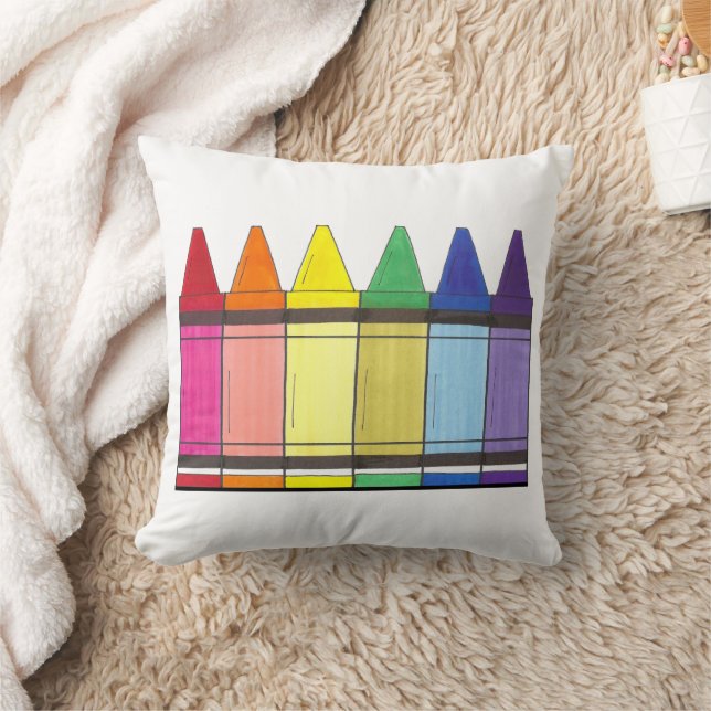 Farbenfrohe Rainbow Crayons Art Supplier Artist Pr Kissen (Decke)