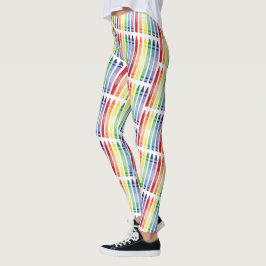 Farbenfrohe Rainbow Crayons Muster Leggings