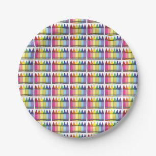 Farbenfrohe Rainbow Crayons Teller
