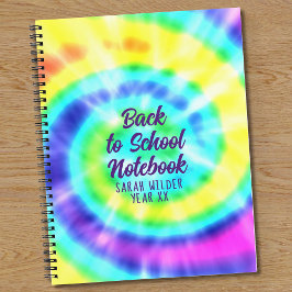 Farbenfrohe Rainbow-Gefärbte Krawatte Zurück zur S Notizbuch