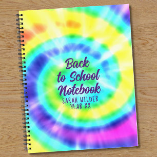 Farbenfrohe Rainbow-Gefärbte Krawatte Zurück zur S Notizbuch