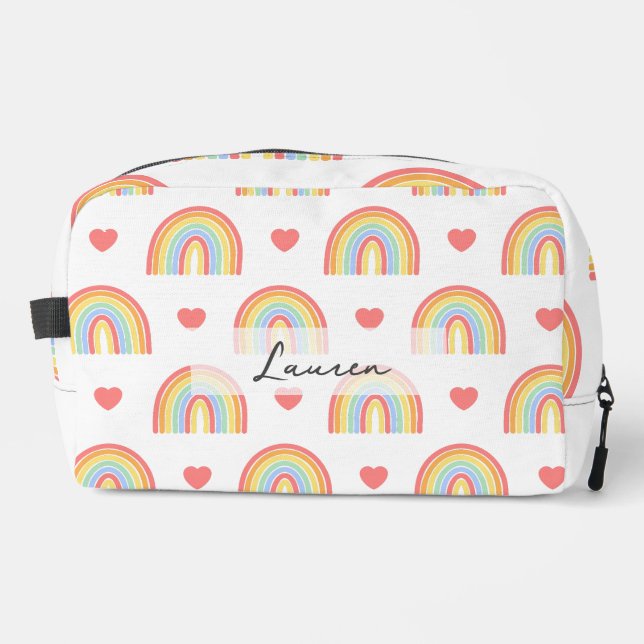 Farbenfrohe Rainbow Girl Waschbeutel (Vorderseite)