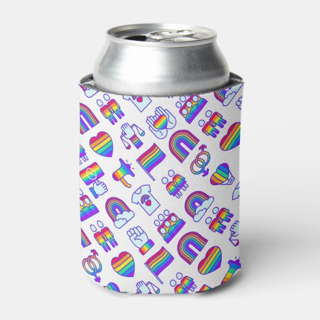 Farbenfrohe Rainbow-Icon-Muster Dosenkühler (Kanne Vorderseite)