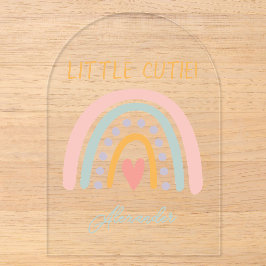 Farbenfrohe Rainbow Illustrative Baby Show Acryleinladungen