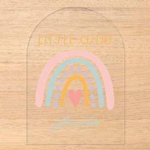 Farbenfrohe Rainbow Illustrative Baby Show Acryleinladungen
