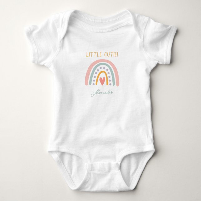 Farbenfrohe Rainbow Illustrative Baby Show Baby Strampler (Vorderseite)