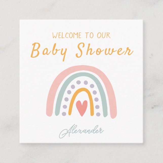 Farbenfrohe Rainbow Illustrative Baby Show Begleitkarte (Vorderseite)