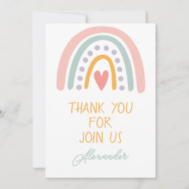Farbenfrohe Rainbow Illustrative Baby Show Dankeskarte