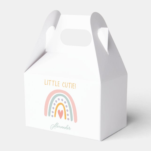 Farbenfrohe Rainbow Illustrative Baby Show Geschenkschachtel (Vorderseite)