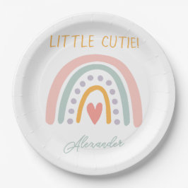 Farbenfrohe Rainbow Illustrative Baby Show Pappteller