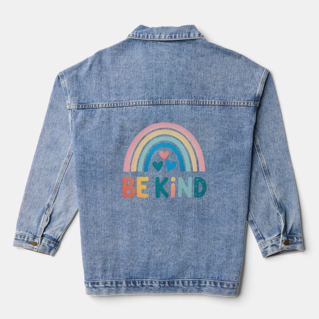 Farbenfrohe Rainbow Jeansjacke (Rückseite)
