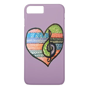 Farbenfrohe Rainbow Music Herz Personalisiert iPhone 8 Plus/7 Plus Hülle