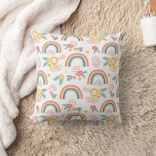Farbenfrohe Rainbow-Muster Kissen