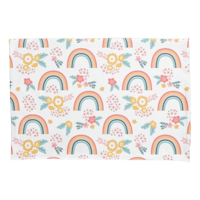 Farbenfrohe Rainbow-Muster Kissenbezug (Vorderseite)