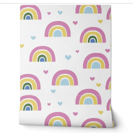 Farbenfrohe Rainbow Pastell Muster Peel & Stick Tapete