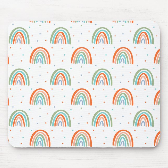 Farbenfrohe Rainbow Polka Dot Pattern Mousepad (Vorne)