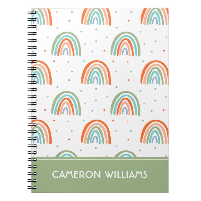 Farbenfrohe Rainbow Polka Dot Pattern Notizblock (Vorderseite)