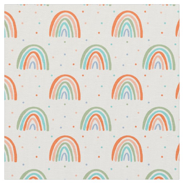 Farbenfrohe Rainbow Polka Dot Pattern Stoff (Nahaufnahme)