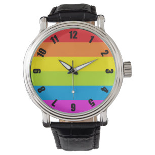 Farbenfrohe Rainbow Pride Watch Armbanduhr