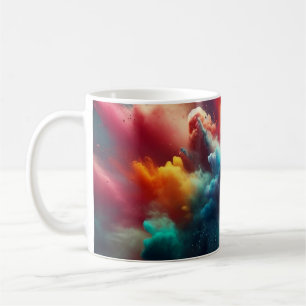 Farbenfrohe Rainbow-Rauchexplosion Kaffeetasse