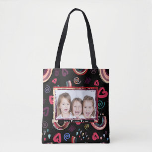 Farbenfrohe Rainbow Tote Taschengestaltung mit tre Tasche