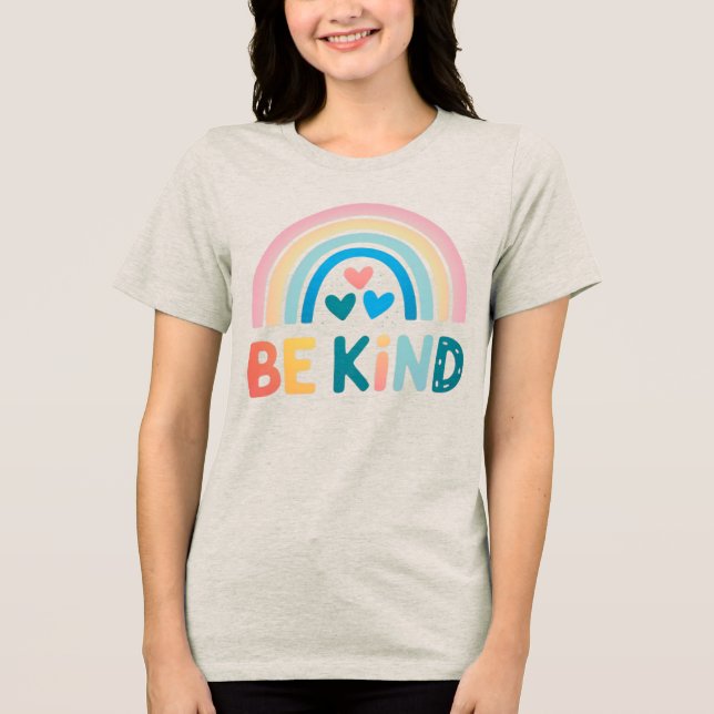 Farbenfrohe Rainbow Tri-Blend Shirt (Vorderseite)