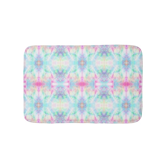 Farbenfrohe Rainbow-Tribal Boho-Gefärbte Krawatte Badematte (Vorderseite)