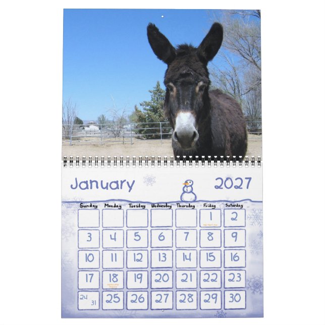 Farbenfrohe Ranch-Tiere Kalender (Jan 2027)