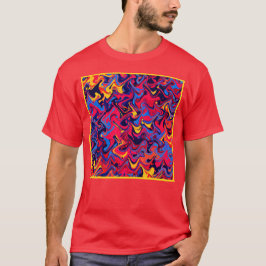 Farbenfrohe Random Waves Muster T-Shirt