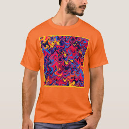 Farbenfrohe Random Waves Muster T-Shirt