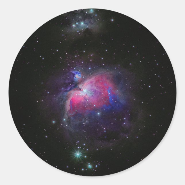 Farbenfrohe Raumgalaxie Sterne Runder Aufkleber (Vorderseite)