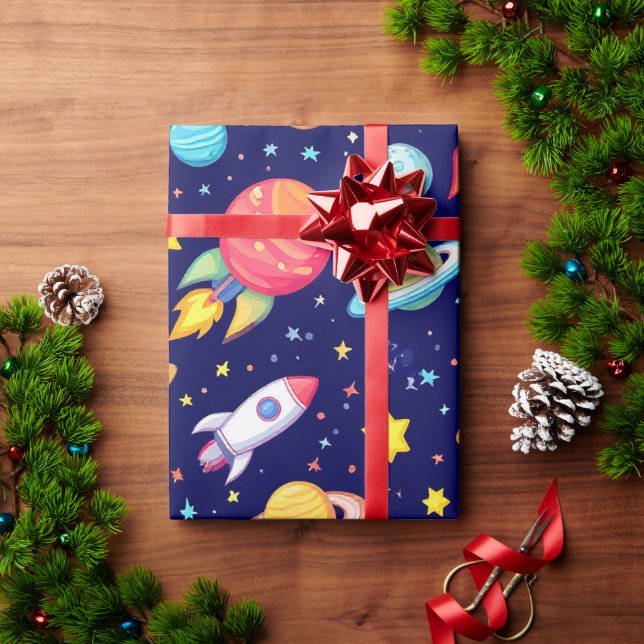 Farbenfrohe Raummuster für Cartoon Geschenkpapier (Feiertagsgeschenk)