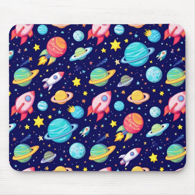 Farbenfrohe Raummuster für Cartoon Mousepad (Vorne)