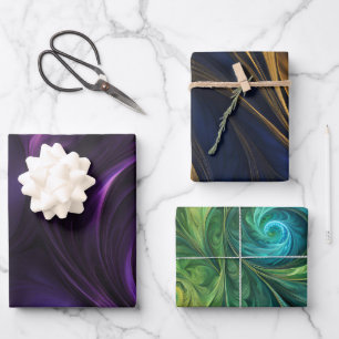 Farbenfrohe, rauschende Muster - Umschlagpapier Geschenkpapier Set