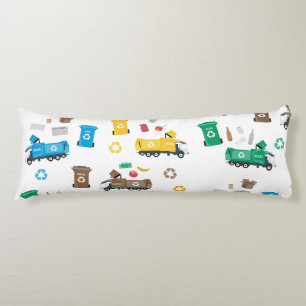 Farbenfrohe Recycelnd Garbage Trucks & Bins Seitenschläferkissen