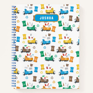 Farbenfrohe Recycelnd Müllwagen Bins Sketchbook Notizbuch
