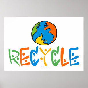 Farbenfrohe Recycle Poster