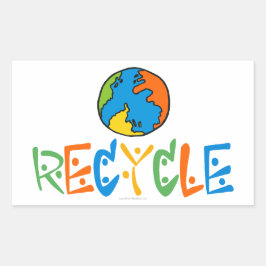 Farbenfrohe Recycle Rechteckiger Aufkleber