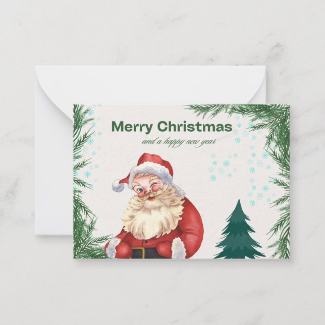 Farbenfrohe Red & Green Frohe Weihnachtskarte Mitteilungskarte (Vorderseite)