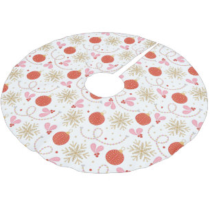 Farbenfrohe Red Retro Weihnachtsgeschmack Polyester Weihnachtsbaumdecke