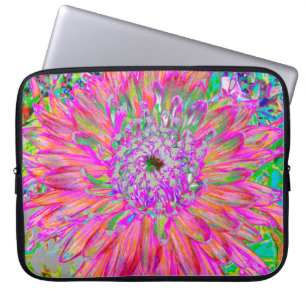 Farbenfrohe Regenbogen Abstrakt dekorative Dahlia Laptopschutzhülle